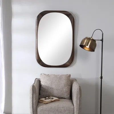 Ashley Uttermost Sheldon Mid-century Mirror In Brown