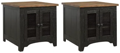 Ashley Valebeck 2 End Tables In Black/brown