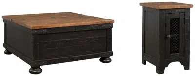 Ashley Valebeck Coffee Table With 1 End Table In Black/brown