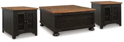 Ashley Valebeck Coffee Table With 2 End Tables In Black/brown