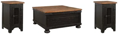 Ashley Valebeck Coffee Table With 2 End Tables In Black/brown