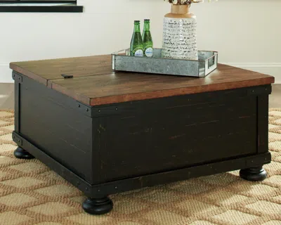 Ashley Valebeck Coffee Table With Lift Top In Black/brown