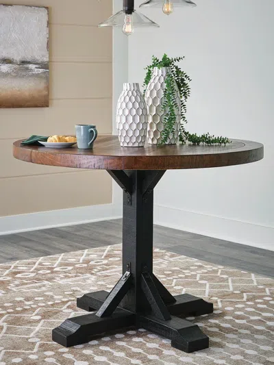 Ashley Valebeck Round Counter Height Dining Table In Multi