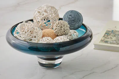 Ashley Vallborough Bowl In Teal Blue