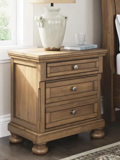 Ashley Vandenmore 29" 2 Drawer Nightstand In Medium Brown