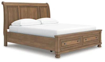Ashley Vandenmore California King Storage Sleigh Bed In Medium Brown