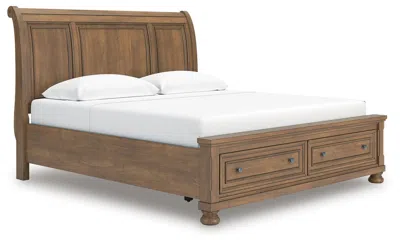 Ashley Vandenmore King Storage Sleigh Bed In Medium Brown