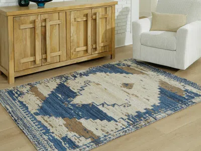 Ashley Varnler 8' X 10' Rug In Blue/brown/tan