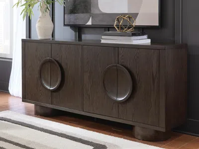 Ashley Veeda Accent Cabinet In Dark Brown