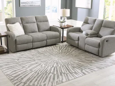 Ashley Verland Washable 7'6" X 9'6" Area Rug In Gray/white