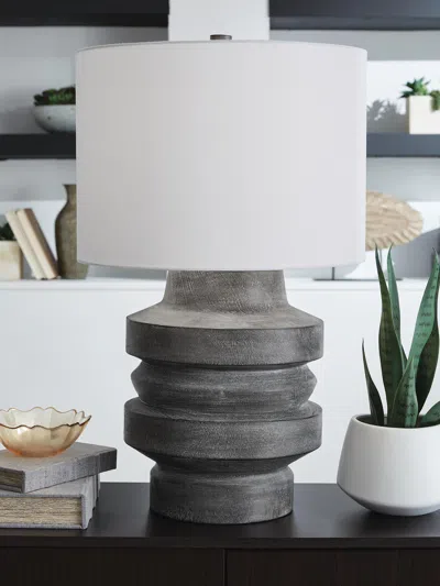 Ashley Wahida Table Lamp In Distressed Black