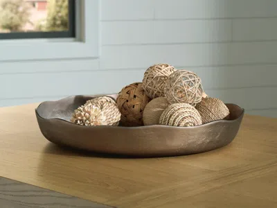Ashley Wallmen Tray In Champagne Gold Finish