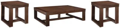 Ashley Watson Coffee Table With 2 End Tables In Dark Brown