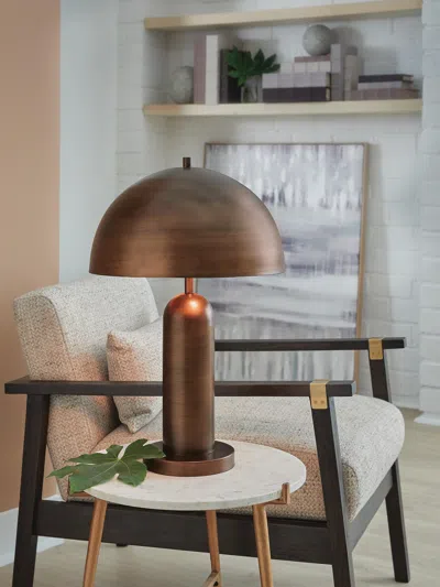 Ashley Wendfield Table Lamp In Antique Copper Finish