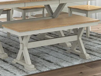 Ashley Westlinport 48" Dining Bench In Antique White/natural