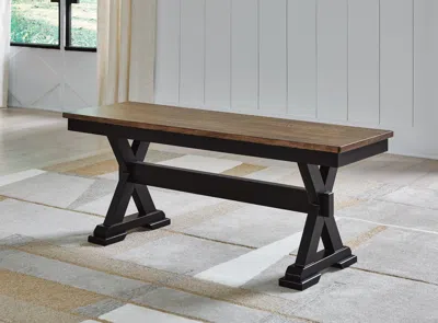Ashley Wildenauer 50" Dining Bench In Brown/black
