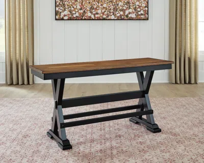 Ashley Wildenauer Counter Height Bench In Brown/black