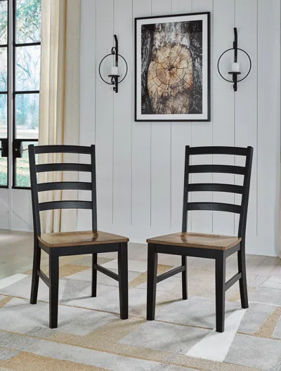 Ashley Wildenauer Dining Chair In Brown/black