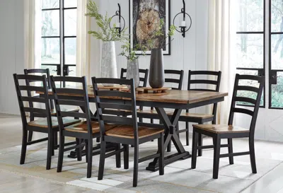 Ashley Wildenauer Dining Table And 8 Chairs In Brown/black