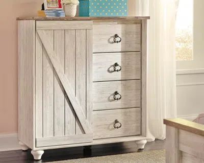 Ashley Willowton Dressing Chest In Whitewash