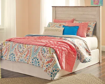 Ashley Willowton Full Panel Headboard In Whitewash
