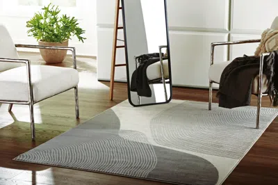 Ashley Winderburg 5' X 7' Rug In Gray/ivory