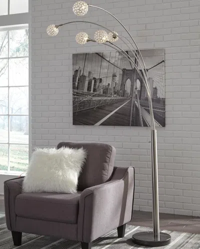 Ashley Winter Arc Lamp In Silver Finish