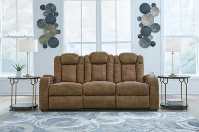 Ashley Wolfridge Dual Power Reclining Sofa In Brindle