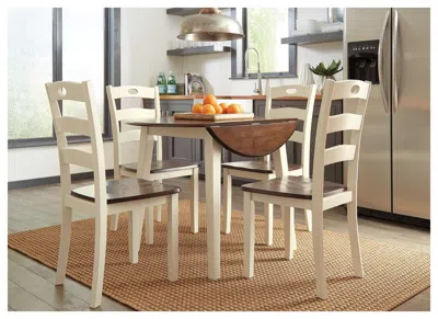 Ashley Woodanville Dining Table And 4 Chairs In Cream/brown