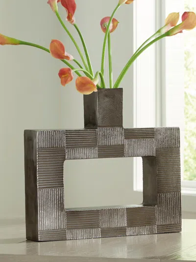 Ashley Wrengrove Vase In Antique Nickel Finish