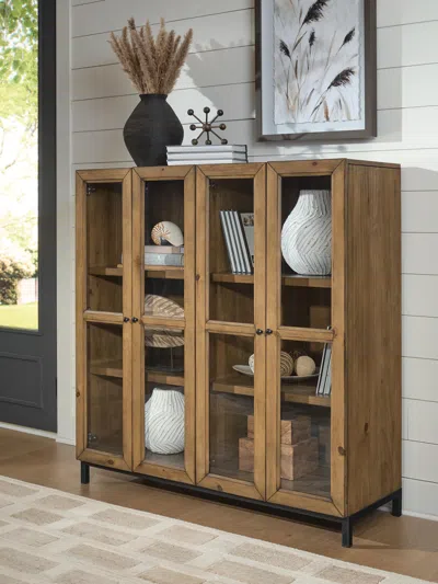 Ashley Wrenridge Accent Cabinet In Gray Brown
