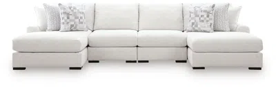 Ashley Wynncroft Manor 4-piece Next-gen Nuvella™ Performance Fabric Sectional With Double Chaise In Chalk