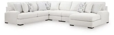 Ashley Wynncroft Manor 5-piece Next-gen Nuvella™ Performance Fabric Sectional With Chaise In Chalk