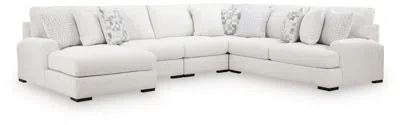 Ashley Wynncroft Manor 5-piece Next-gen Nuvella™ Performance Fabric Sectional With Chaise In Chalk