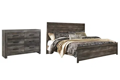 Ashley Wynnlow King Panel Bed With Dresser In Gray