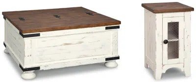 Ashley Wystfield Coffee Table With 1 End Table In White/brown