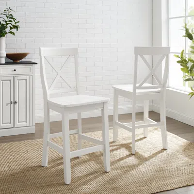 Ashley X-back Counter Stool Set In White