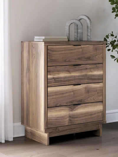 Ashley Zadilyn 4 Drawer Chest Of Drawers In Brown