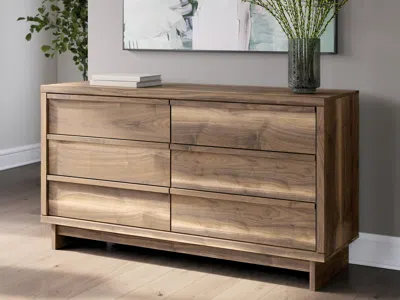 Ashley Zadilyn 62" 6 Drawer Dresser In Brown