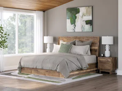 Ashley Zadilyn King Panel Bed In Brown