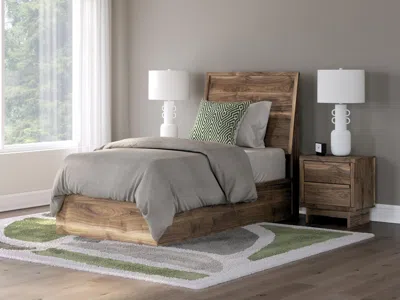 Ashley Zadilyn Twin Panel Bed In Brown