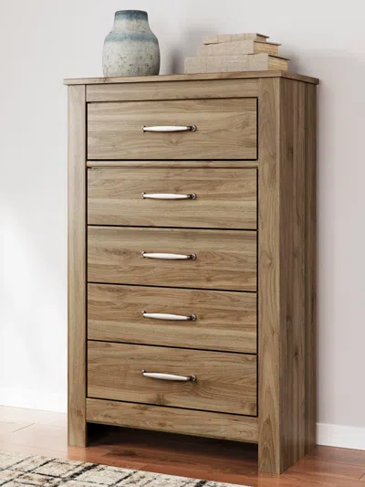 Ashley Zanbrook 5 Drawer Chest Of Drawers In Brown