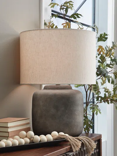 Ashley Zandophen Table Lamp In Antique Gray