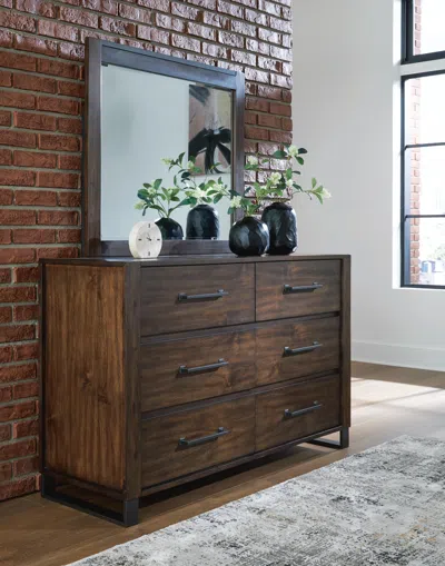 Ashley Zumbado 6 Drawer Dresser And Mirror In Brown