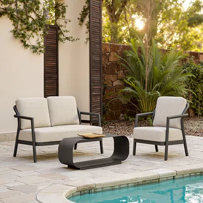Ashley Zuo Rein Outdoor Lounge Chair In Beige