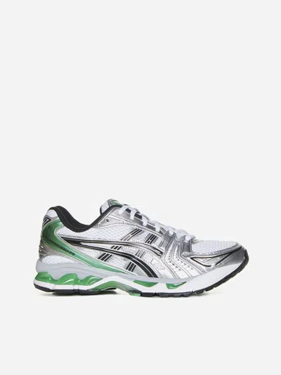 Asics Gel-kayano 14 Sneakers In White,malachite Green