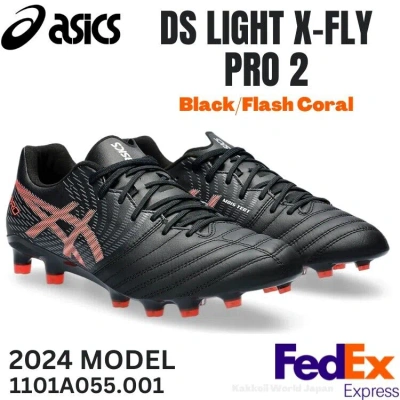 Pre-owned Asics Soccer Cleats Ds Light X-fly Pro 2 1101a055 001 Black/flash Coral 2024