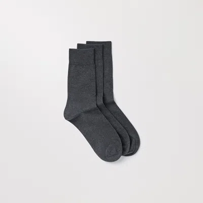 Asket The Cotton Socks 3-pack Charcoal Melange In Gray