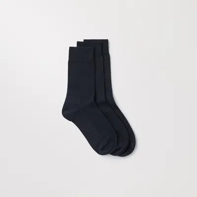 Asket The Cotton Socks 3-pack Dark Navy In Blue