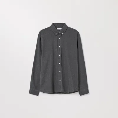 Asket The Flannel Shirt Charcoal Melange